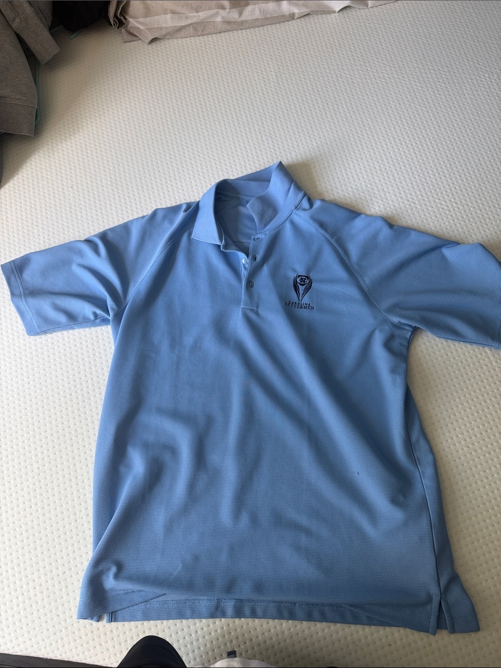 Antigua Light Blue Men's Polo with Embroidered Chest Logo